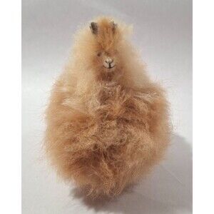 Rare Handmade Baby ALPACA Llama 4 Inch Real Fur Brown Stuffed Animal from PERU